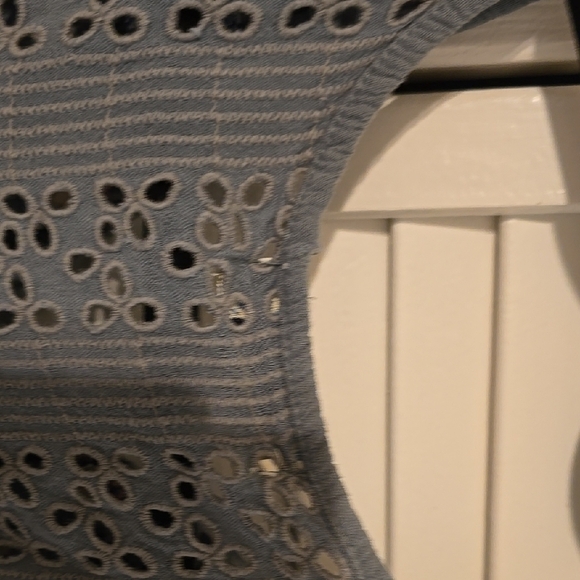 J Gee Boho Babydoll Mini Dress – Blue Gray, Size Small - Picture 5 of 5